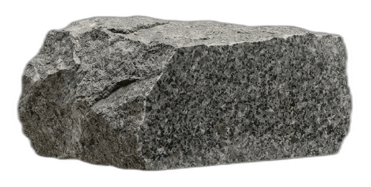 Freigestellter, unbearbeiteter Granitblock (Beispielbild)